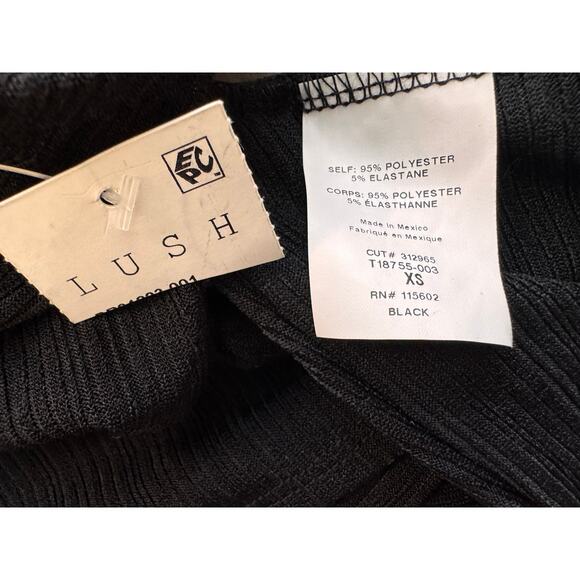 NEW LUSH NORDSTROM Women’s Black Tie Back Cris Cross Textured Tank Top Size XS - Picture 5 of 5